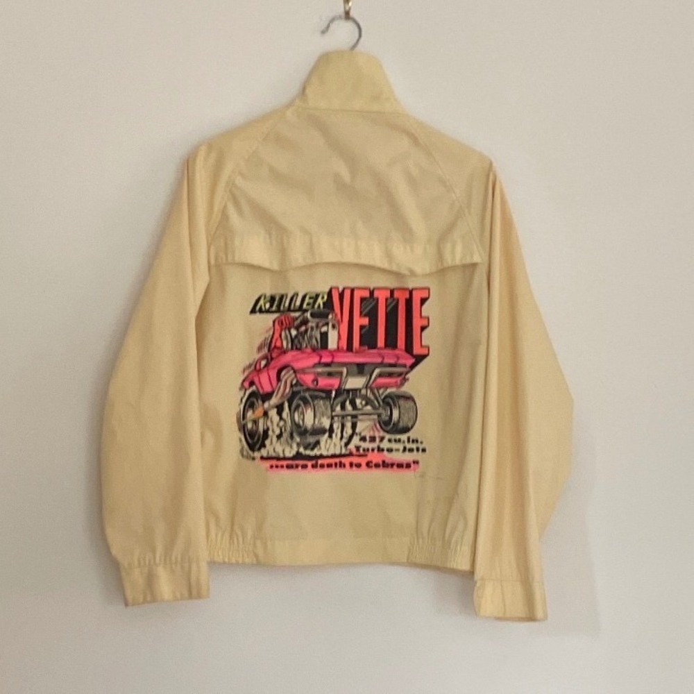 Vintage 60's/70's Killer Vette Corvette Graphic Windbreaker Jacket Yellow XL